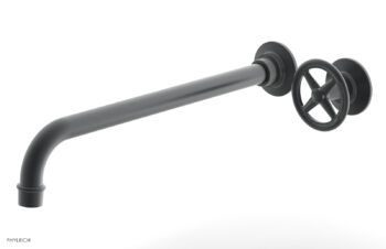Phylrich WORKS 14" Single Handle Wall Lavatory Set - Cross Handle 220-15-14 - Gun Metal