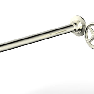 Phylrich WORKS 14″ Single Handle Wall Lavatory Set – Cross Handle 220-15-14 – Satin Nickel