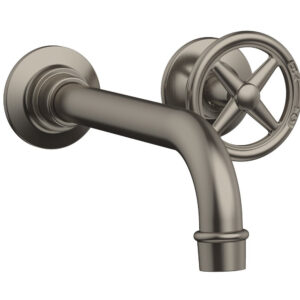 Phylrich WORKS Single Handle Wall Lavatory Set – Cross Handles 220-15 – Pewter