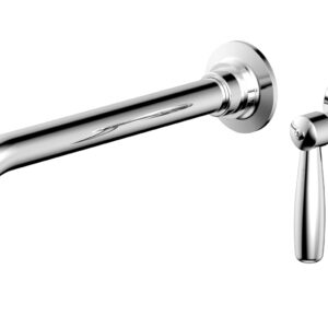 Phylrich WORKS 10″ Single Handle Wall Lavatory Set – Lever Handle 220-16-10 – Polished Chrome