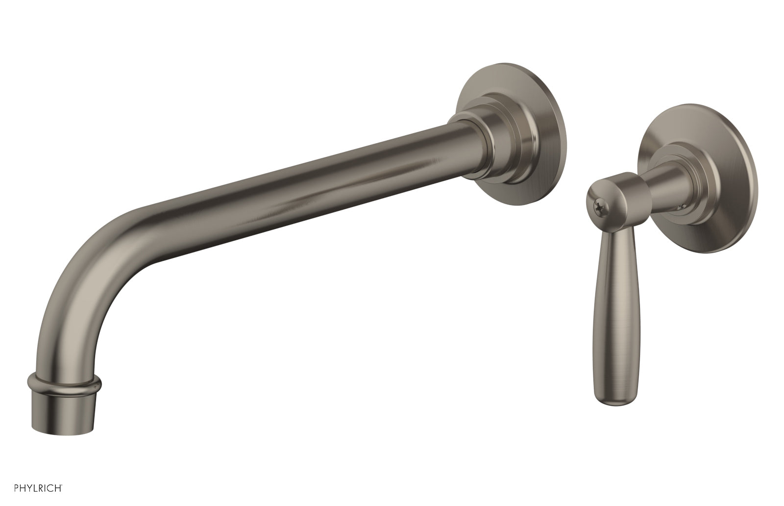 Phylrich WORKS 10" Single Handle Wall Lavatory Set - Lever Handle 220-16-10 - Pewter