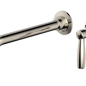Phylrich WORKS 10″ Single Handle Wall Lavatory Set – Lever Handle 220-16-10 – Polished Nickel