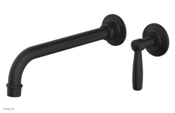 Phylrich WORKS 10" Single Handle Wall Lavatory Set - Lever Handle 220-16-10 - Matte Black