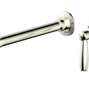 Phylrich WORKS 10″ Single Handle Wall Lavatory Set – Lever Handle 220-16-10 – Satin Nickel