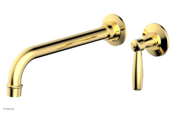 Phylrich WORKS 10" Single Handle Wall Lavatory Set - Lever Handle 220-16-10 - Polished Gold