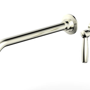 Phylrich WORKS 12″ Single Handle Wall Lavatory Set – Lever Handle 220-16-12 – Satin Nickel