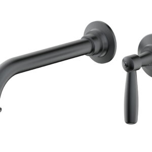 Phylrich WORKS Single Handle Wall Lavatory Set – Lever Handles 220-16 – Gun Metal