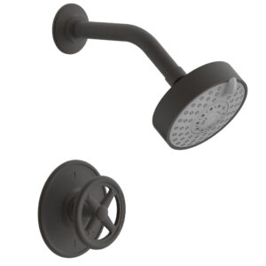 Phylrich WORKS Pressure Balance Shower Set – Cross Handle 220-21 – Oil Rubbed Bronze