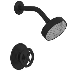 Phylrich WORKS Pressure Balance Shower Set – Cross Handle 220-21 – Matte Black