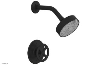 Phylrich WORKS Pressure Balance Shower Set - Cross Handle 220-21 - Matte Black