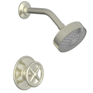 Phylrich WORKS Pressure Balance Shower Set – Cross Handle 220-21 – Satin Nickel