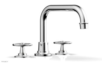 Phylrich WORKS Deck Tub Set - Cross Handles 220-42 - Polished Chrome
