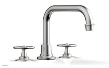 Phylrich WORKS Deck Tub Set - Cross Handles 220-42 - Satin Chrome