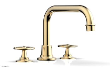 Phylrich WORKS Deck Tub Set - Cross Handles 220-42 - Satin Brass