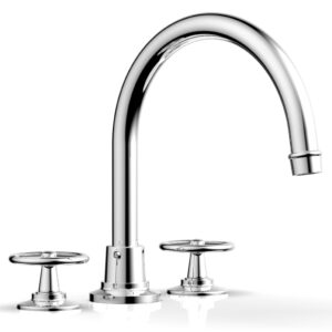 Phylrich WORKS Deck Tub Set – High Spout Cross Handles 220-40 – Polished Chrome