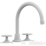 Phylrich WORKS Deck Tub Set - High Spout Cross Handles 220-40 - Satin White