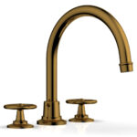 Phylrich WORKS Deck Tub Set - High Spout Cross Handles 220-40 - French Brass