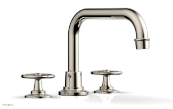 Phylrich WORKS Deck Tub Set - Cross Handles 220-42 - Polished Nickel