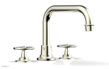 Phylrich WORKS Deck Tub Set - Cross Handles 220-42 - Satin Nickel