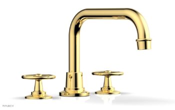 Phylrich WORKS Deck Tub Set - Cross Handles 220-42 - Polished Gold