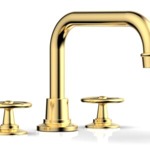 Phylrich WORKS Deck Tub Set – Cross Handles 220-42 – Satin Gold