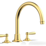 Phylrich WORKS Deck Tub Set - High Spout Lever Handles 220-41 - Burnished Gold