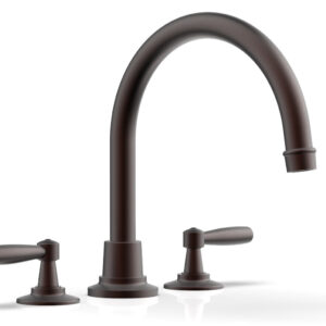 Phylrich WORKS Deck Tub Set – High Spout Lever Handles 220-41 – Weathered Copper