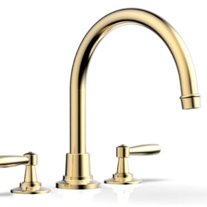 Phylrich WORKS Deck Tub Set – High Spout Lever Handles 220-41 – Satin Brass