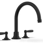 Phylrich WORKS Deck Tub Set - High Spout Lever Handles 220-41 - Matte Black