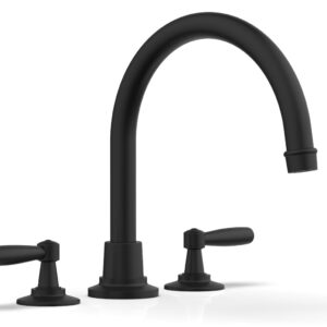 Phylrich WORKS Deck Tub Set – High Spout Lever Handles 220-41 – Matte Black