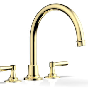 Phylrich WORKS Deck Tub Set – High Spout Lever Handles 220-41 – Polished Brass