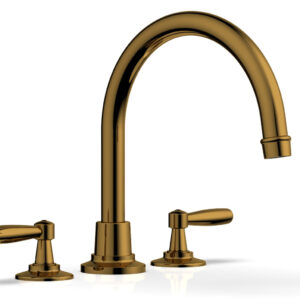 Phylrich WORKS Deck Tub Set – High Spout Lever Handles 220-41 – French Brass