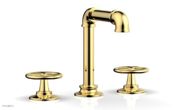 Phylrich WORKS 2 Widespread Faucet - High Spout 221-01 - Polished Gold