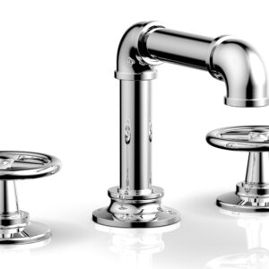 Phylrich WORKS 2 Widespread Faucet – Low Spout 221-03 – Polished Chrome