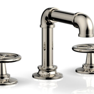 Phylrich WORKS 2 Widespread Faucet – Low Spout 221-03 – Polished Nickel