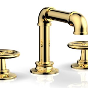 Phylrich WORKS 2 Widespread Faucet – Low Spout 221-03 – Polished Gold