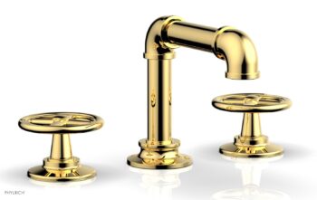 Phylrich WORKS 2 Widespread Faucet - Low Spout 221-03 - Polished Gold