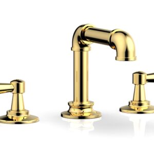 Phylrich WORKS 2 Widespread Faucet – Low Spout 221-04 – Polished Gold