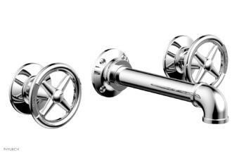Phylrich WORKS 2 Wall Lavatory Set - Cross Handles 221-11 - Polished Chrome