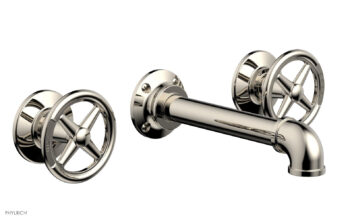 Phylrich WORKS 2 Wall Lavatory Set - Cross Handles 221-11 - Polished Nickel