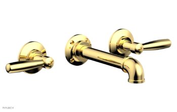 Phylrich WORKS 2 Wall Lavatory Set - Lever Handles 221-12 - Polished Gold