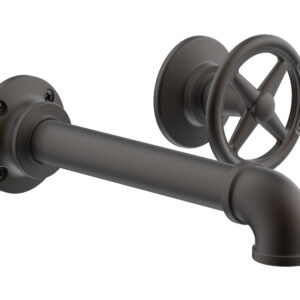 Phylrich WORKS 2 Single Handle Wall Lavatory Set – Cross Handles 221-15 – Oil Rubbed Bronze