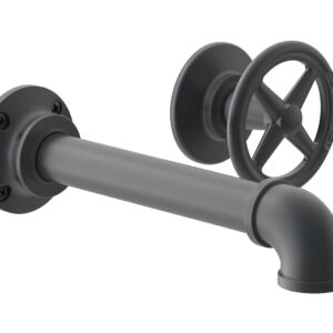 Phylrich WORKS 2 Single Handle Wall Lavatory Set – Cross Handles 221-15 – Gun Metal
