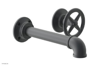 Phylrich WORKS 2 Single Handle Wall Lavatory Set - Cross Handles 221-15 - Gun Metal