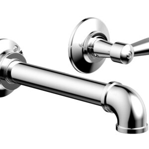 Phylrich WORKS 2 Single Handle Wall Lavatory Set – Lever Handles 221-16 – Polished Chrome