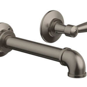 Phylrich WORKS 2 Single Handle Wall Lavatory Set – Lever Handles 221-16 – Pewter