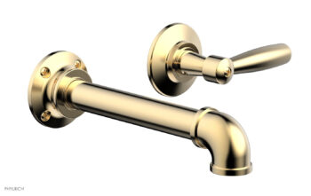 Phylrich WORKS 2 Single Handle Wall Lavatory Set - Lever Handles 221-16 - Satin Brass