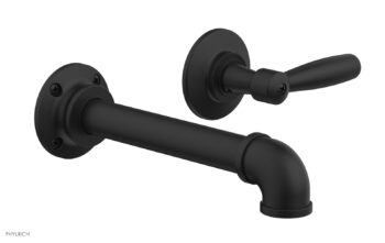 Phylrich WORKS 2 Single Handle Wall Lavatory Set - Lever Handles 221-16 - Matte Black