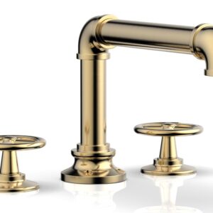 Phylrich WORKS 2 Deck Tub Set – Cross Handles 221-40 – Satin Brass