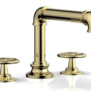 Phylrich WORKS 2 Deck Tub Set – Cross Handles 221-40 – Polished Brass